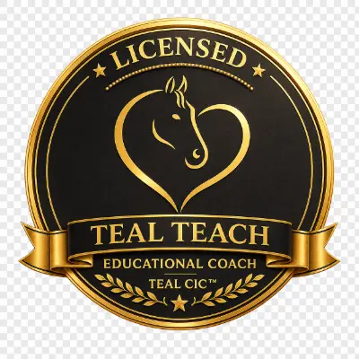 TEAL TEACH licensed educational coach badge